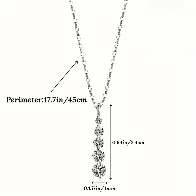 Women's S925 Silver Exquisite Cross-border Synthetic Zirconia Necklace